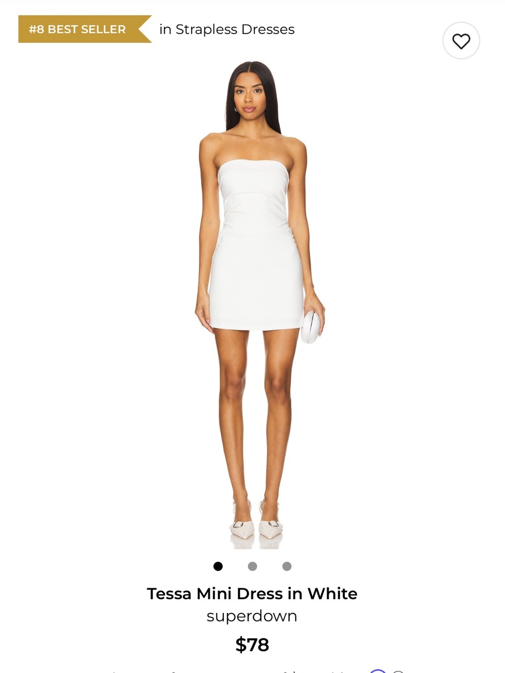 superdown White Strapless Bodycon Mini Dress
